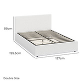 Living Fusion Astana Boucle Gas Lift Storage Bed with LED