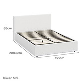 Living Fusion Astana Boucle Gas Lift Storage Bed with LED