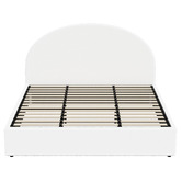 Living Fusion Seraphine Boucle Gas Lift Storage Bed with LED