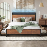 Living Fusion Gail Bed Frame with LED &amp; Underbed Storage