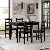 Living Fusion 4 Seater Abriana Pine Wood Dining Table &amp; Chair Set