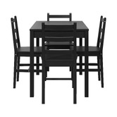 Living Fusion 4 Seater Abriana Pine Wood Dining Table &amp; Chair Set