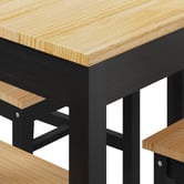 Living Fusion 4 Seater Abriana Pine Wood Dining Table &amp; Chair Set