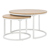 Living Fusion 2-Piece Leonid Round Nesting Coffee Table Set