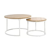 Living Fusion 2-Piece Leonid Round Nesting Coffee Table Set