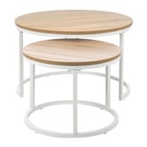 Living Fusion 2-Piece Leonid Round Nesting Coffee Table Set