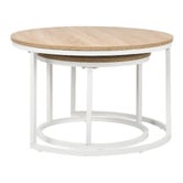 Living Fusion 2-Piece Leonid Round Nesting Coffee Table Set
