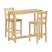 Living Fusion 2 Seater Pine Wood Levy Bar Table Set