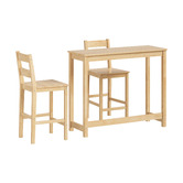 Living Fusion 2 Seater Pine Wood Levy Bar Table Set