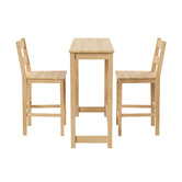 Living Fusion 2 Seater Pine Wood Levy Bar Table Set
