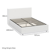 Living Fusion Astana Boucle Gas Lift Storage Bed with LED