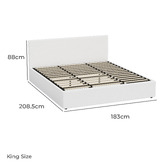 Living Fusion Astana Boucle Gas Lift Storage Bed with LED