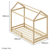 Living Fusion Kaelar Pine Wood House Bed