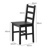 Living Fusion 4 Seater Abriana Pine Wood Dining Table &amp; Chair Set