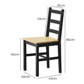 Living Fusion 4 Seater Abriana Pine Wood Dining Table &amp; Chair Set