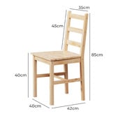 Living Fusion 4 Seater Abriana Pine Wood Dining Table &amp; Chair Set