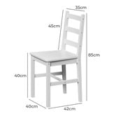 Living Fusion 4 Seater Abriana Pine Wood Dining Table &amp; Chair Set