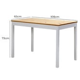 Living Fusion 4 Seater Abriana Pine Wood Dining Table &amp; Chair Set