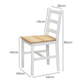 Living Fusion 4 Seater Abriana Pine Wood Dining Table &amp; Chair Set