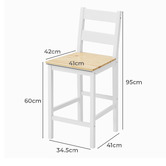 Living Fusion 2 Seater Pine Wood Levy Bar Table Set