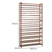 Living Fusion Zale 11 Shelf Bamboo Shoe Rack