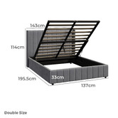 Living Fusion Meier Velvet Gas Lift Storage Bed Frame