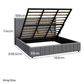 Living Fusion Meier Velvet Gas Lift Storage Bed Frame