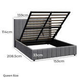 Living Fusion Meier Velvet Gas Lift Storage Bed Frame