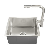Living Fusion Yeva 380mm Single Kitchen Sink &amp; Pull-Out Mixer