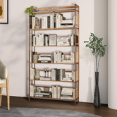 Living Fusion Tobias 6 Shelf Bamboo Bookshelf