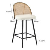Living Fusion 66cm Lucian Boucle Bar Stools
