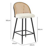 Living Fusion 66cm Lucian Boucle Bar Stools