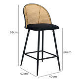 Living Fusion 66cm Lucian Velvet Bar Stools