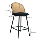 Living Fusion 66cm Lucian Velvet Bar Stools