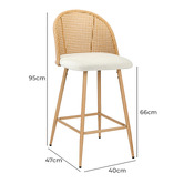Living Fusion 66cm Lucian Boucle Bar Stools