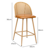 Living Fusion 66cm Lucian Faux Leather Bar Stools