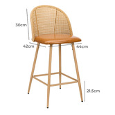 Living Fusion 66cm Lucian Faux Leather Bar Stools