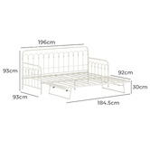 Living Fusion Faye Steel Single Daybed with Trundle
