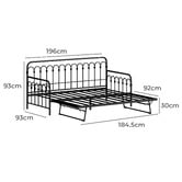 Living Fusion Faye Steel Single Daybed with Trundle