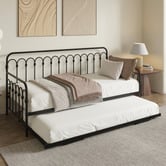 Living Fusion Faye Steel Single Daybed with Trundle
