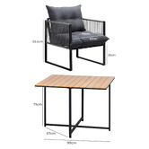 Living Fusion 4 Seater Square Hicks Outdoor Dining Table &amp; Chair Set