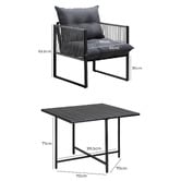 Living Fusion 4 Seater Square Hicks Outdoor Dining Table &amp; Chair Set