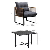 Living Fusion 4 Seater Square Hicks Outdoor Dining Table &amp; Chair Set