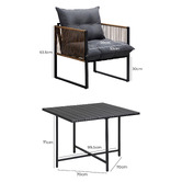 Living Fusion 4 Seater Square Hicks Outdoor Dining Table &amp; Chair Set