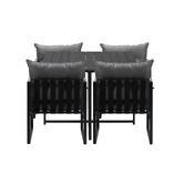 Living Fusion 4 Seater Square Hicks Outdoor Dining Table &amp; Chair Set