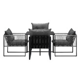 Living Fusion 4 Seater Square Hicks Outdoor Dining Table &amp; Chair Set