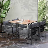 Living Fusion 4 Seater Square Hicks Outdoor Dining Table &amp; Chair Set