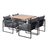Living Fusion 4 Seater Square Hicks Outdoor Dining Table &amp; Chair Set