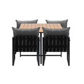 Living Fusion 4 Seater Square Hicks Outdoor Dining Table &amp; Chair Set