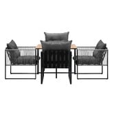 Living Fusion 4 Seater Square Hicks Outdoor Dining Table &amp; Chair Set